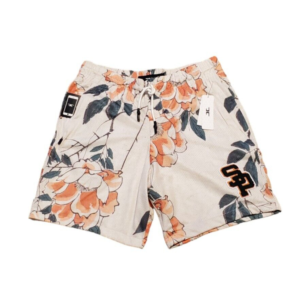 Jordan Craig Swim Trunks Shorts Floral Flowers Pockets Drawstring Men Size Large